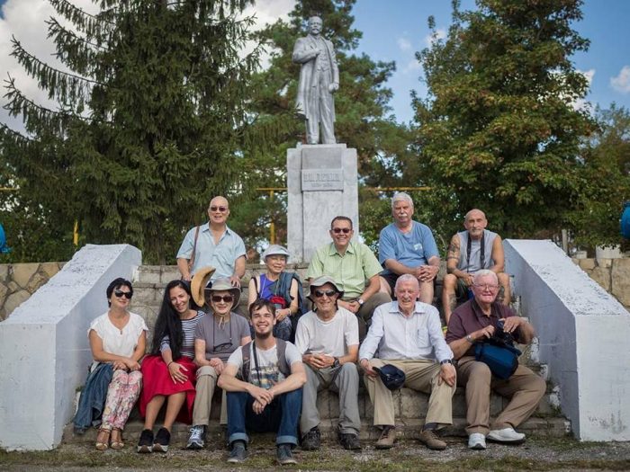 Lenin monument at the entrance to Soviet vinery of Sauk-dere